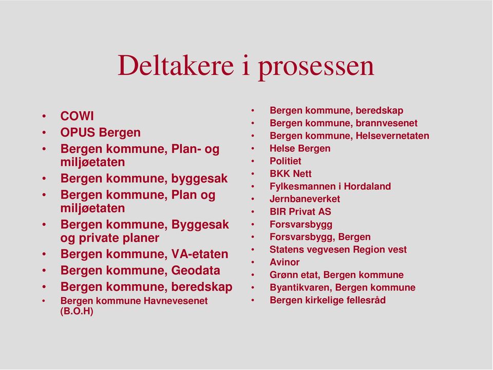 H) Bergen kommune, beredskap Bergen kommune, brannvesenet Bergen kommune, Helsevernetaten Helse Bergen Politiet BKK Nett Fylkesmannen i Hordaland