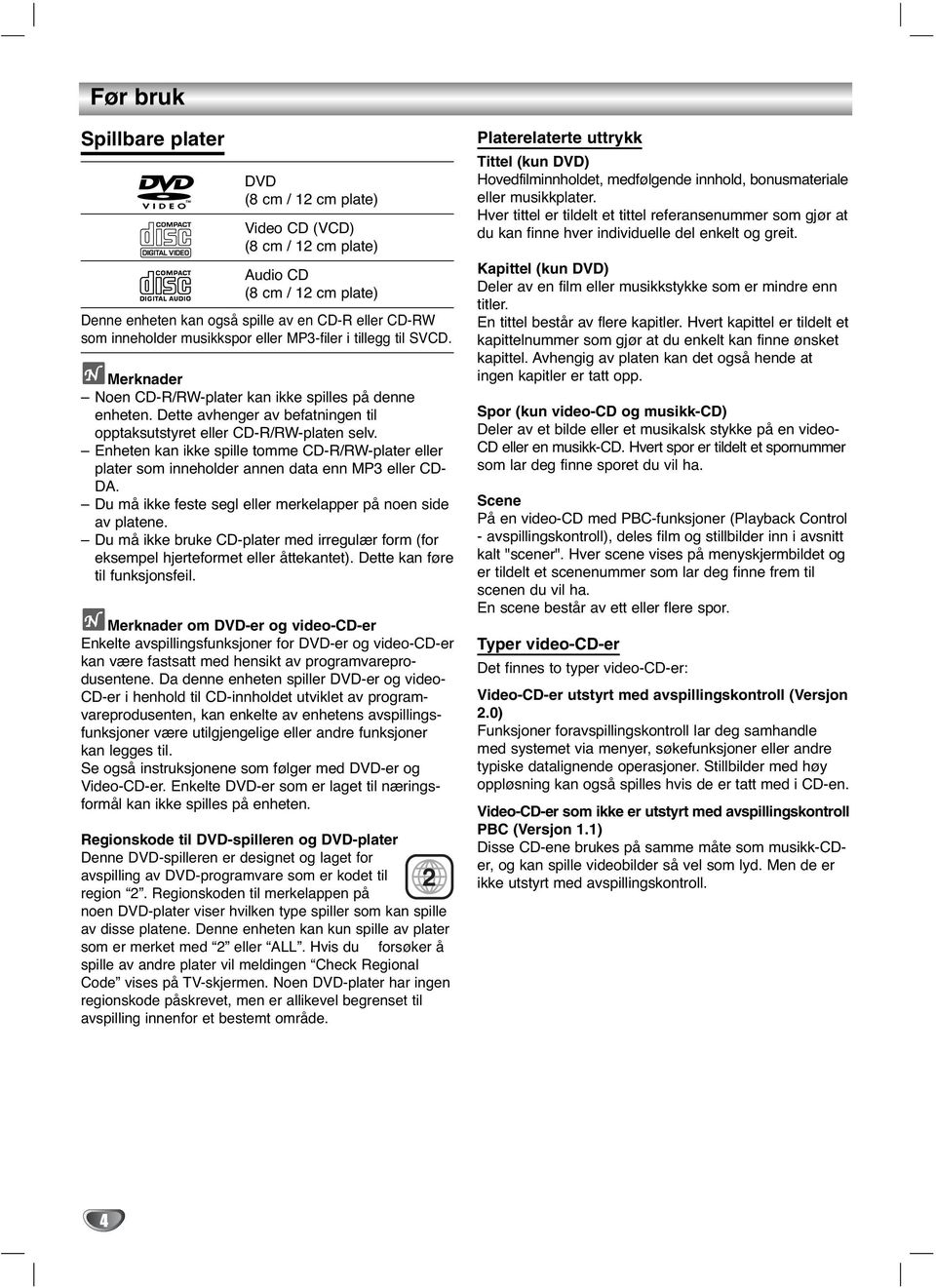 Enheten kan kke splle tomme CD-R/RW-plater eller plater som nneholder annen data enn MP eller CD- DA. Du må kke feste segl eller merkelapper på noen sde av platene.