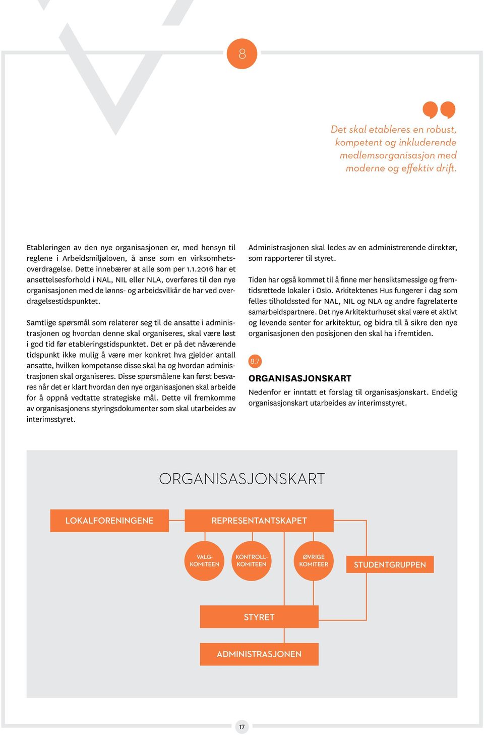 1.2016 har et ansettelsesforhold i NAL, NIL eller NLA, overføres til den nye organisasjonen med de lønns- og arbeidsvilkår de har ved overdragelsestidspunktet.