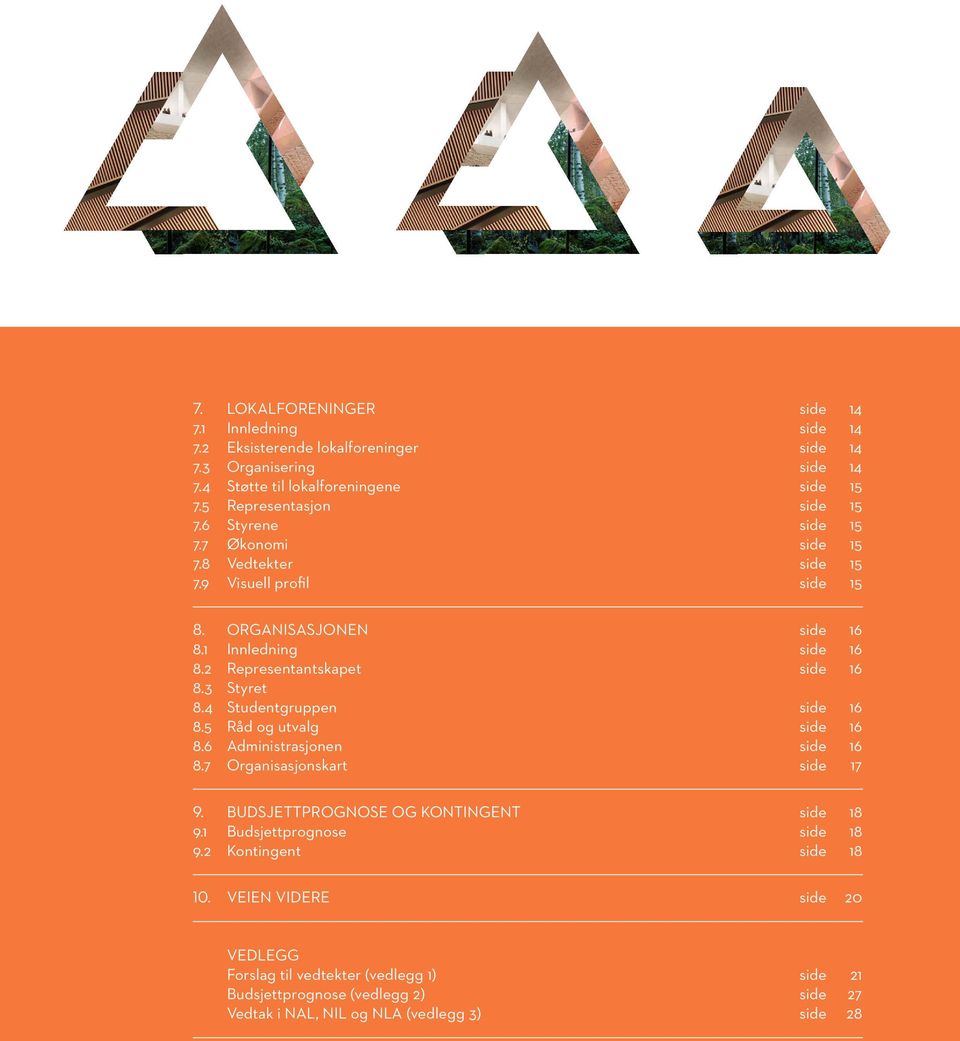 2 Representantskapet side 16 8.3 Styret 8.4 Studentgruppen side 16 8.5 Råd og utvalg side 16 8.6 Administrasjonen side 16 8.7 Organisasjonskart side 17 9.