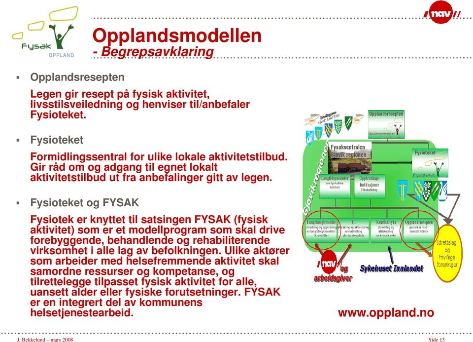 Fysioteket og FYSAK Fysiotek er knyttet til satsingen FYSAK (fysisk aktivitet) som er et modellprogram som skal drive forebyggende, behandlende og rehabiliterende virksomhet i alle lag av