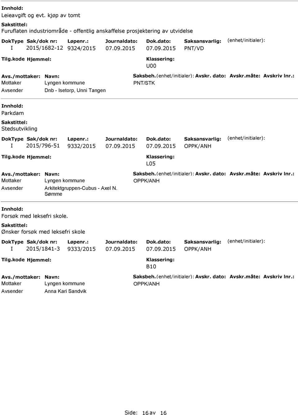 : PNT/STK Dnb - Isetorp, nni Tangen Parkdam Stedsutvikling I 2015/796-51 9332/2015 L05 Avs.: Arkitektgruppen-Cubus - Axel N.