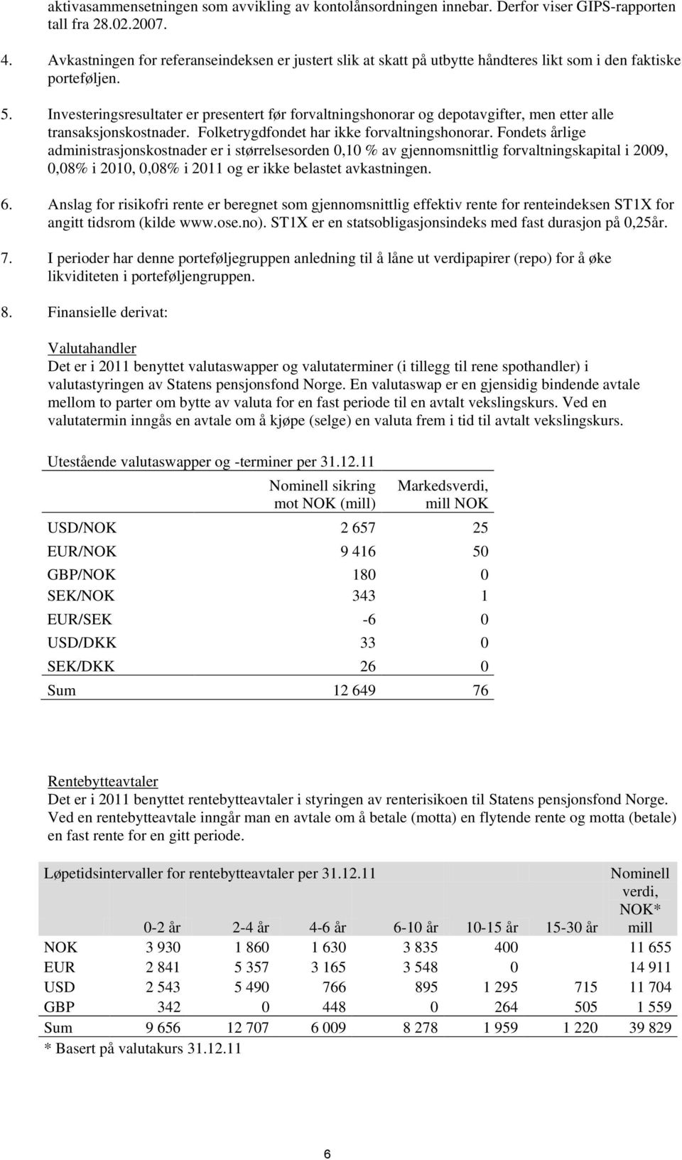 Investeringsresultater er presentert før forvaltningshonorar og depotavgifter, men etter alle transaksjonskostnader. Folketrygdfondet har ikke forvaltningshonorar.