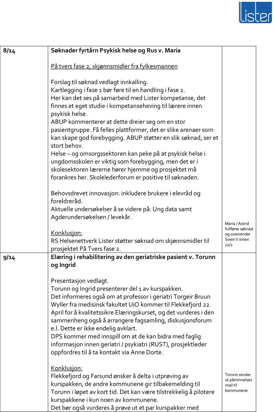 Få felles plattformer, det er slike arenaer som kan skape god forebygging. ABUP støtter en slik søknad, ser et stort behov.