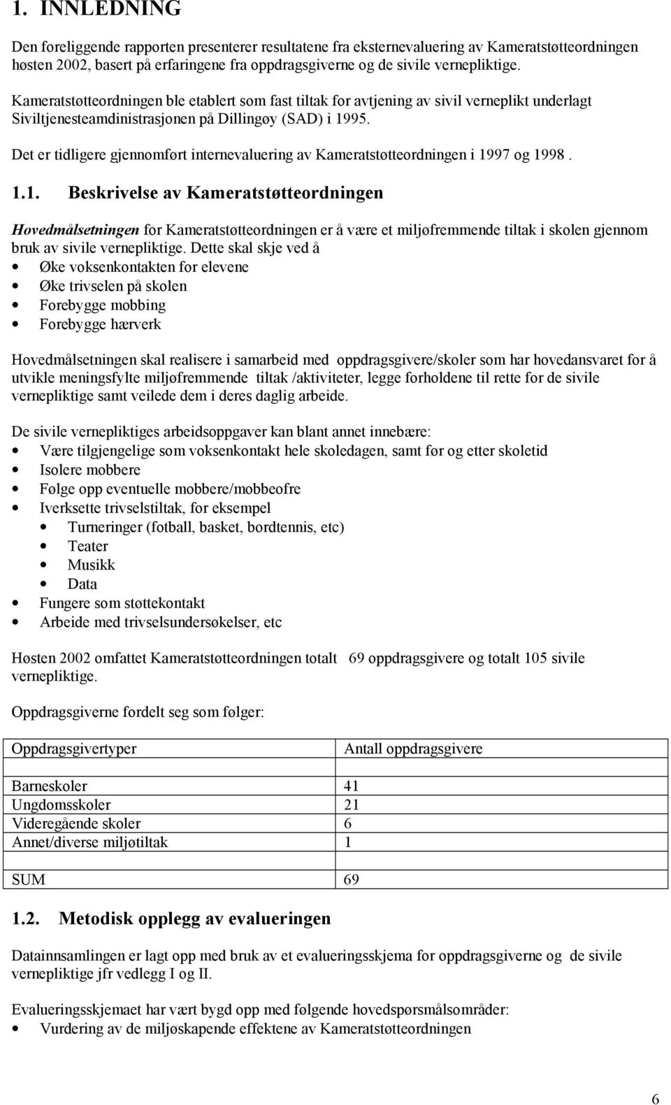 Det er tidligere gjennomført internevaluering av Kameratstøtteordningen i 19