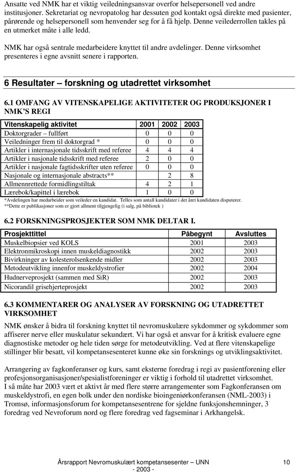 Denne veilederrollen takles på en utmerket måte i alle ledd. NMK har også sentrale medarbeidere knyttet til andre avdelinger. Denne virksomhet presenteres i egne avsnitt senere i rapporten.