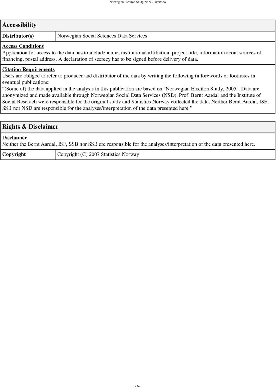 Citation Requirements Users are obliged to refer to producer and distributor of the data by writing the following in forewords or footnotes in eventual publications: (Some of) the data applied in the