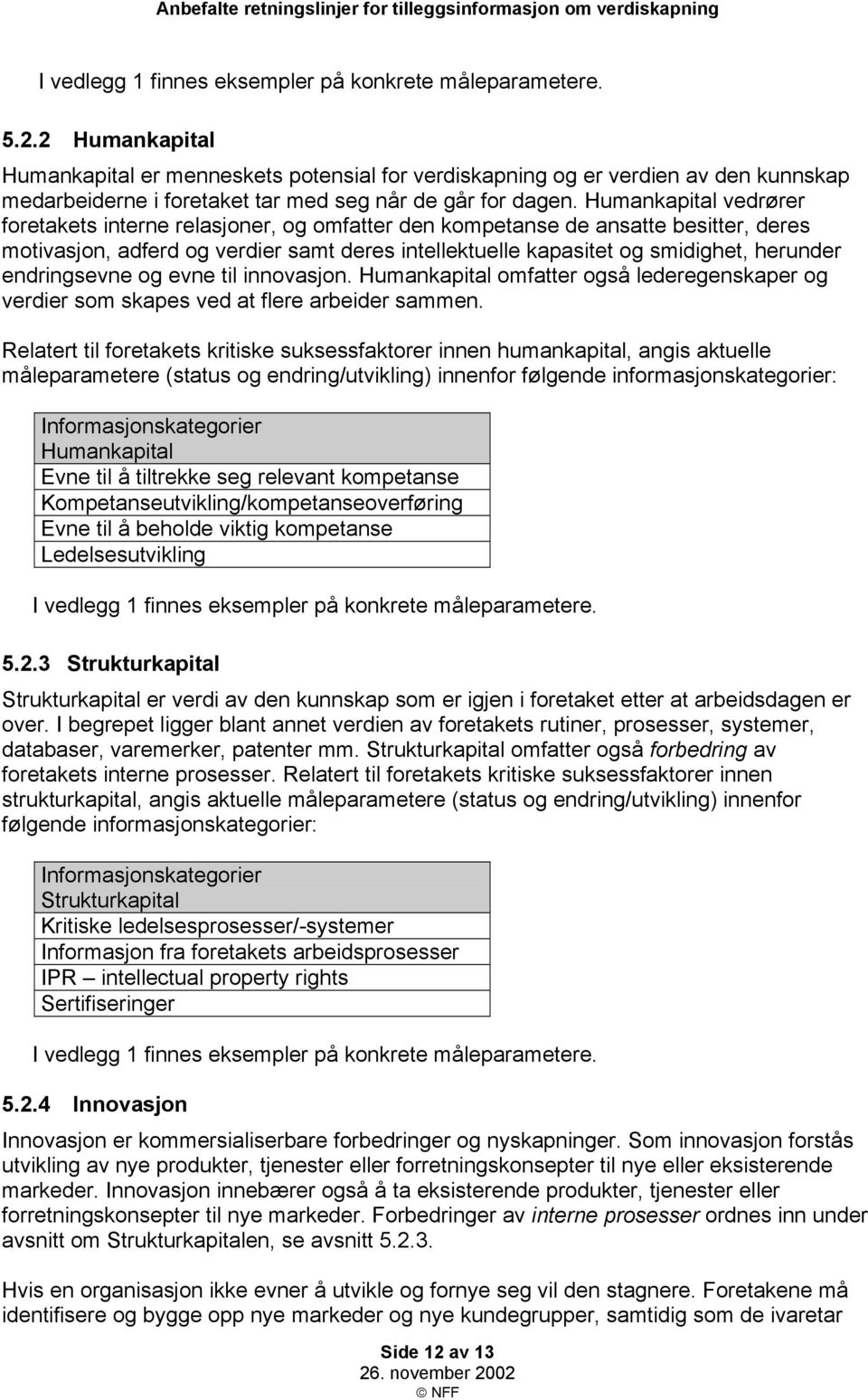 Humankapital vedrører foretakets interne relasjoner, og omfatter den kompetanse de ansatte besitter, deres motivasjon, adferd og verdier samt deres intellektuelle kapasitet og smidighet, herunder