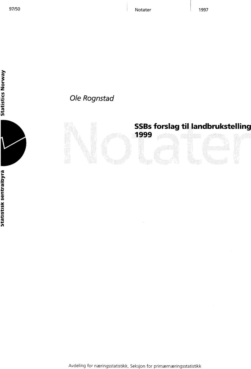 landbrukstelling 1999 Avdeling for