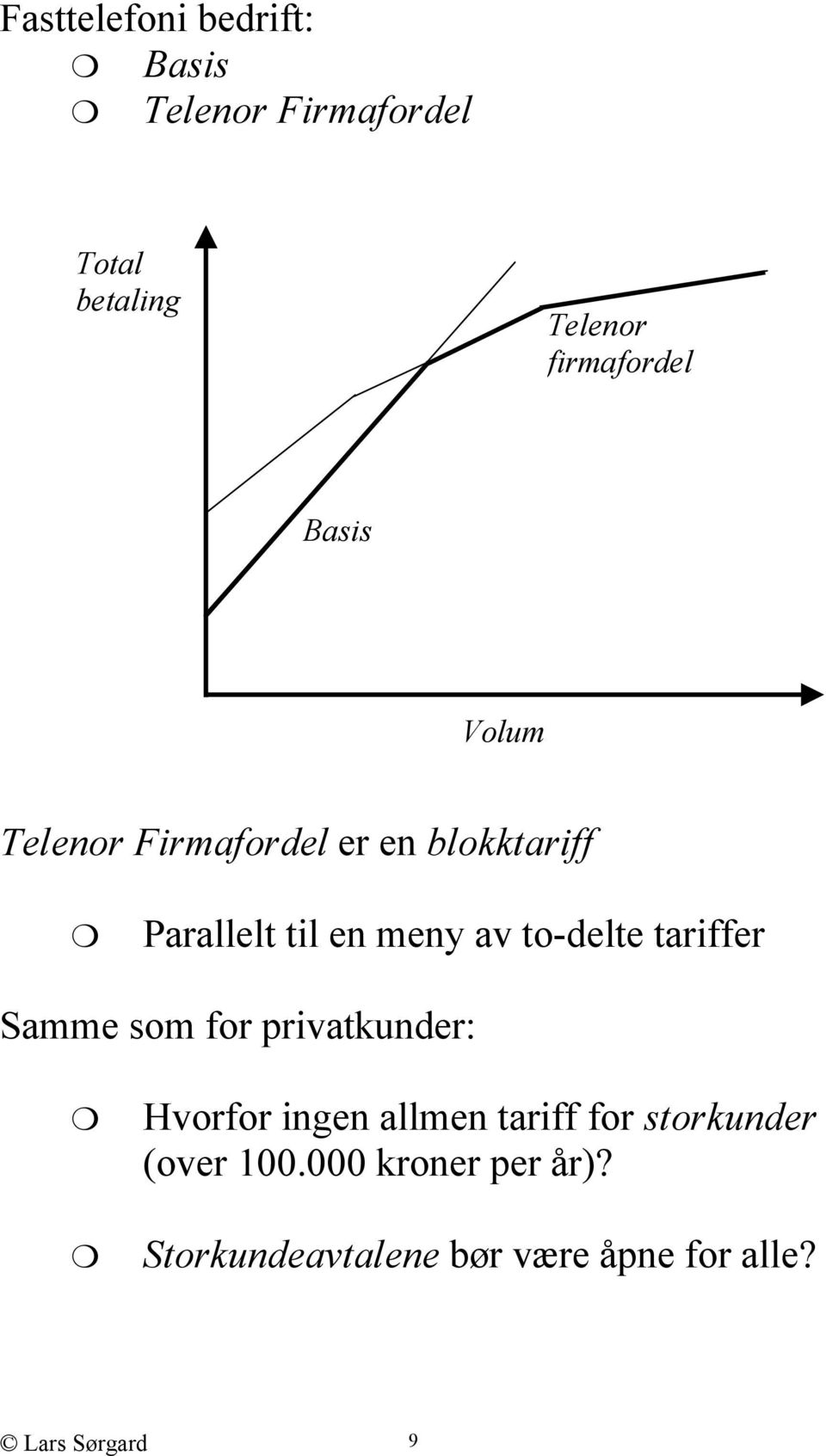 tariffer Samme som for privatkunder: Hvorfor ingen allmen tariff for storkunder