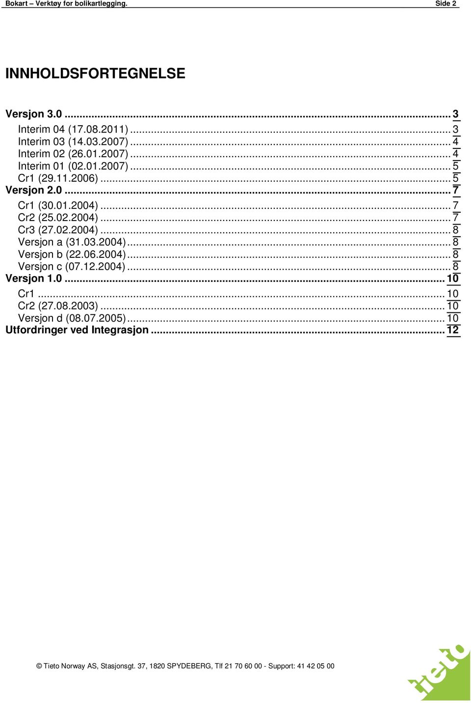 .. 7 Cr2 (25.02.2004)... 7 Cr3 (27.02.2004)... 8 Versjon a (31.03.2004)... 8 Versjon b (22.06.2004)... 8 Versjon c (07.12.