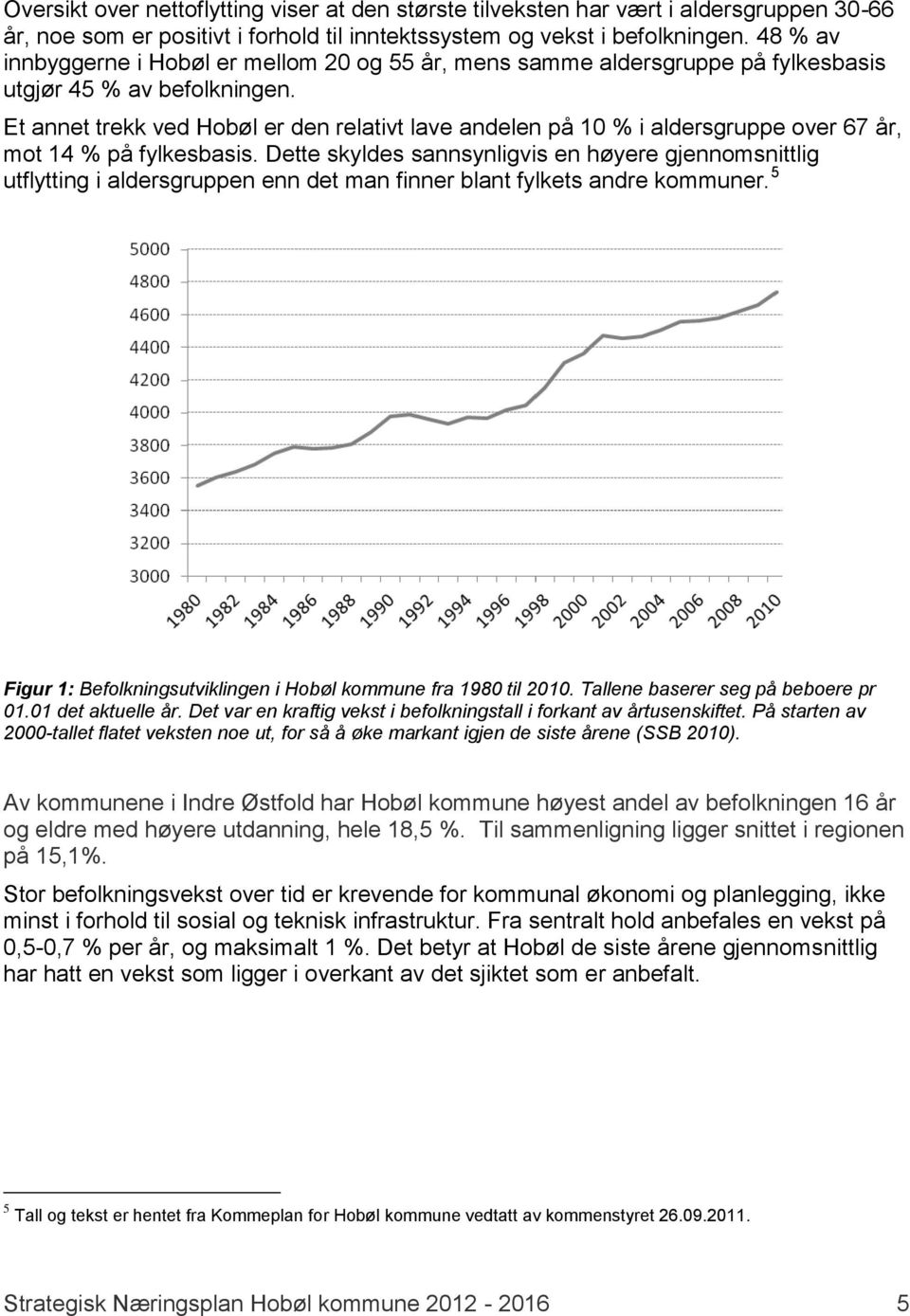 Et annet trekk ved Hobøl er den relativt lave andelen på 10 % i aldersgruppe over 67 år, mot 14 % på fylkesbasis.