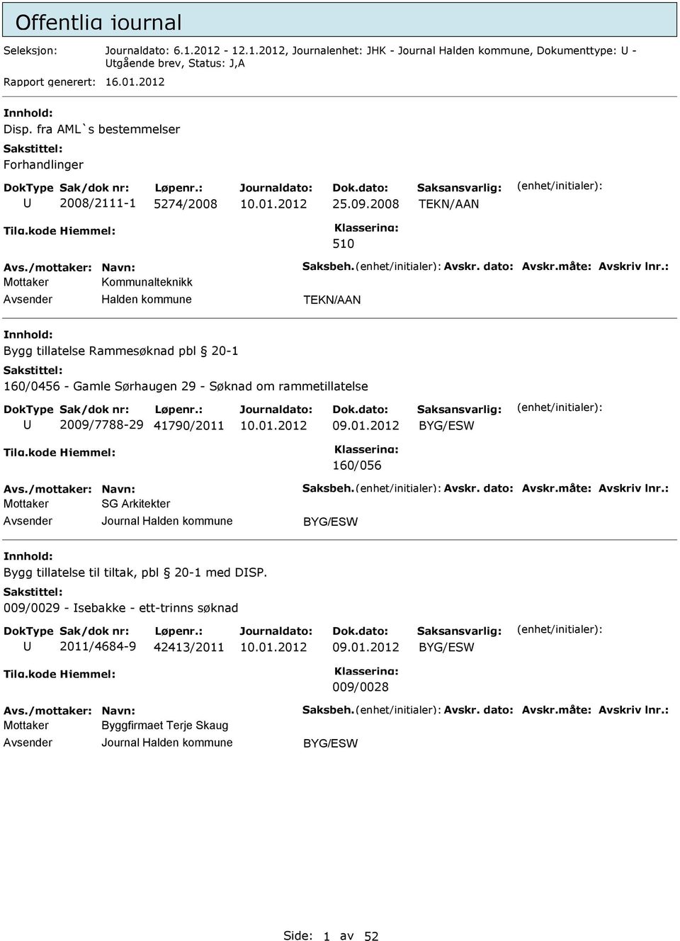 2008 TKN/AAN 510 Kommunalteknikk Halden kommune TKN/AAN Bygg tillatelse Rammesøknad pbl 20-1 160/0456 - Gamle Sørhaugen 29 - Søknad om