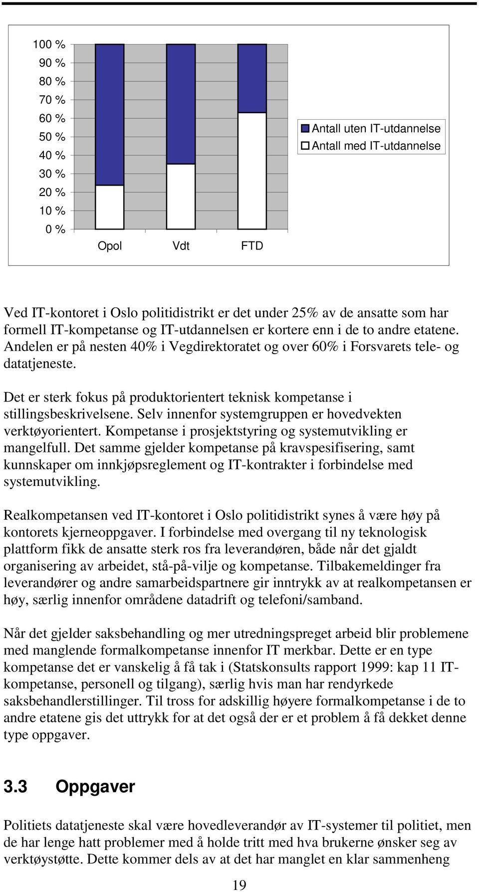 Det er sterk fokus på produktorientert teknisk kompetanse i stillingsbeskrivelsene. Selv innenfor systemgruppen er hovedvekten verktøyorientert.