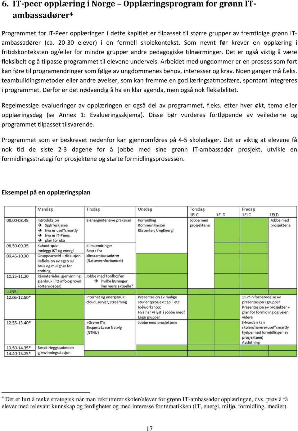 Det er også viktig å være fleksibelt og å tilpasse programmet til elevene underveis.