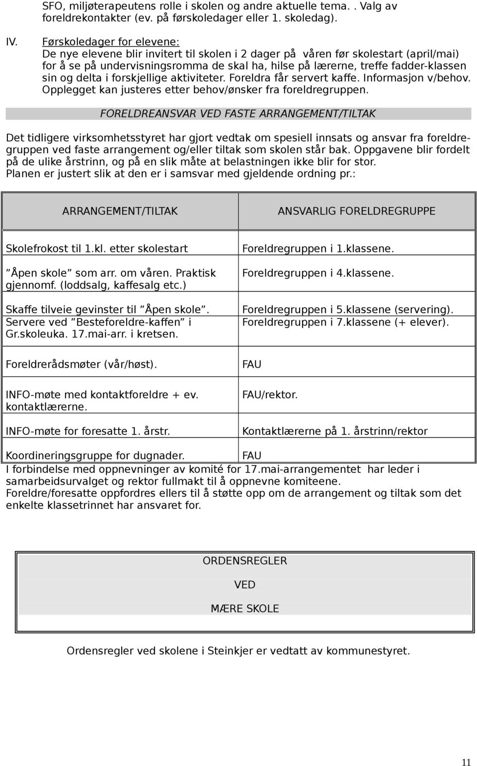 og delta i forskjellige aktiviteter. Foreldra får servert kaffe. Informasjon v/behov. Opplegget kan justeres etter behov/ønsker fra foreldregruppen.