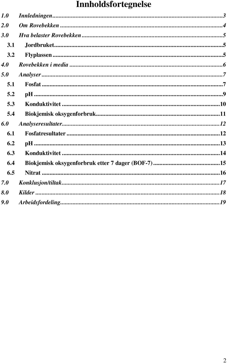 4 Biokjemisk oksygenforbruk...11 6.0 Analyseresultater...12 6.1 Fosfatresultater...12 6.2 ph...13 6.3 Konduktivitet...14 6.