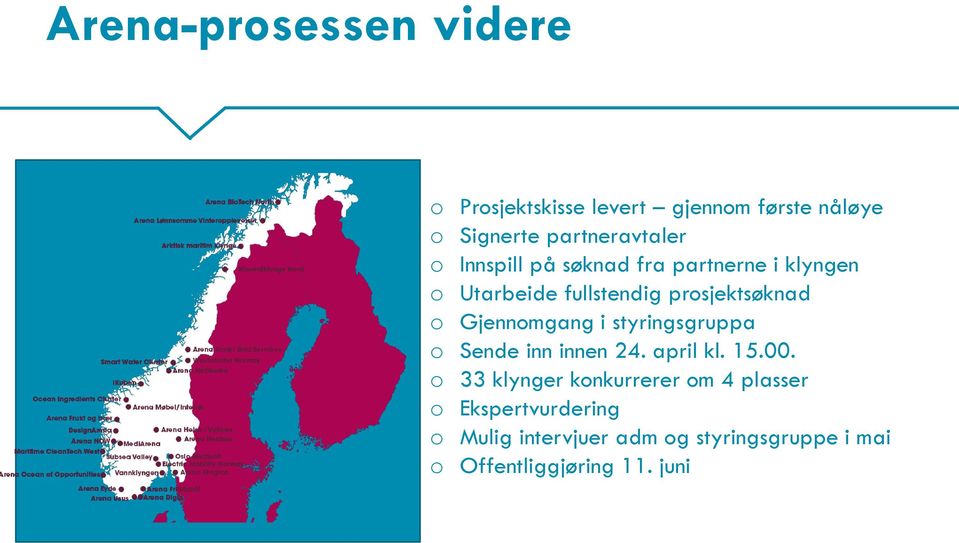 Gjennomgang i styringsgruppa o Sende inn innen 24. april kl. 15.00.