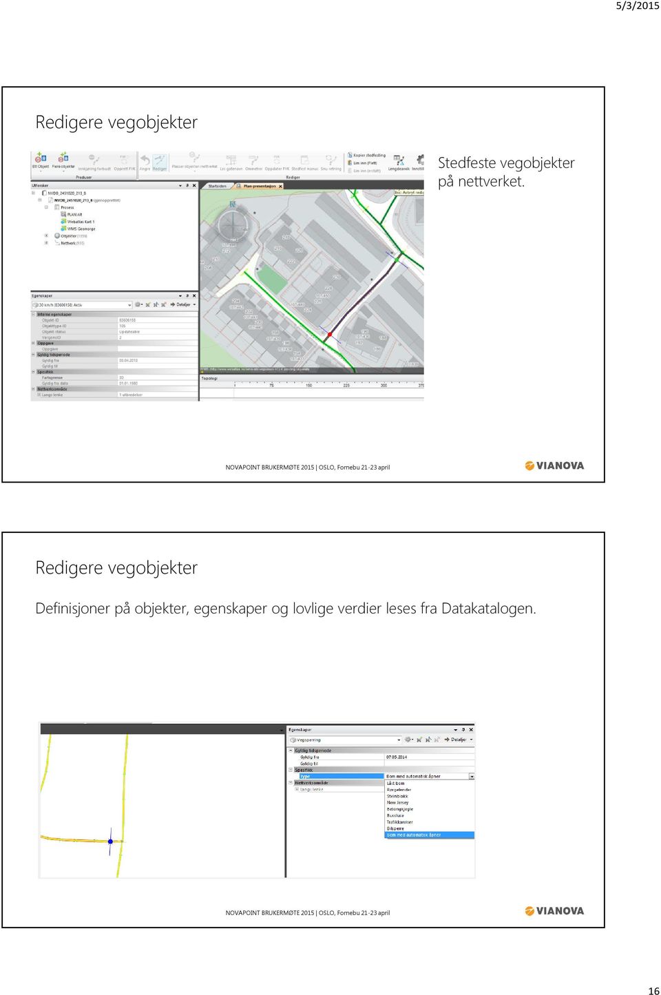 Redigere vegobjekter Definisjoner på