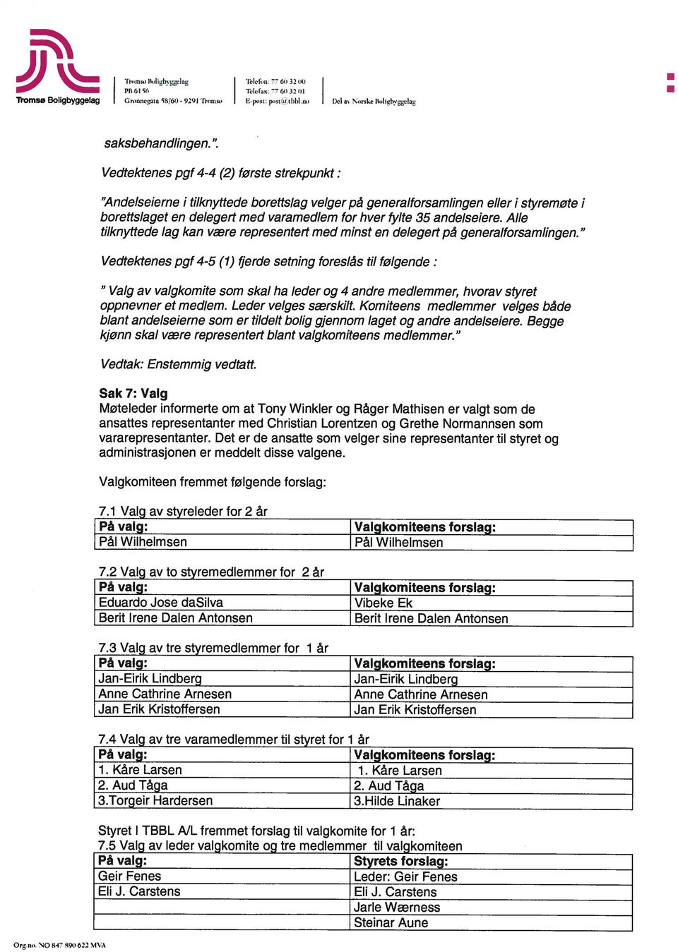 andelseiere. Alle tilknyttede lag kan være representert med minst en delegert på generalforsamlingen.