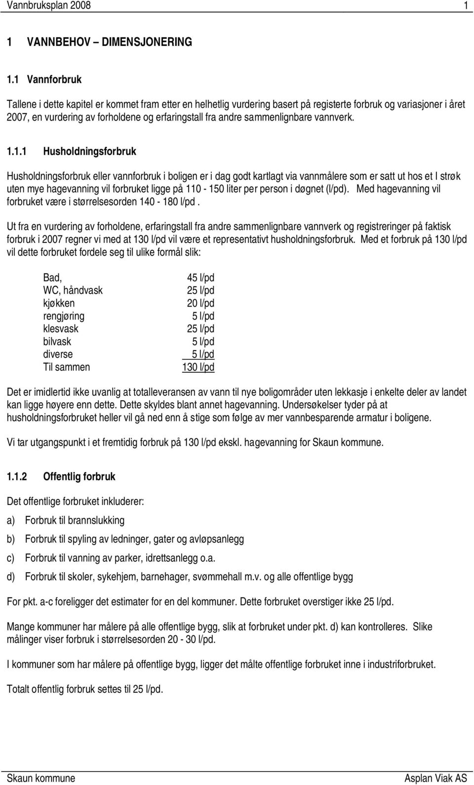 sammenlignbare vannverk. 1.