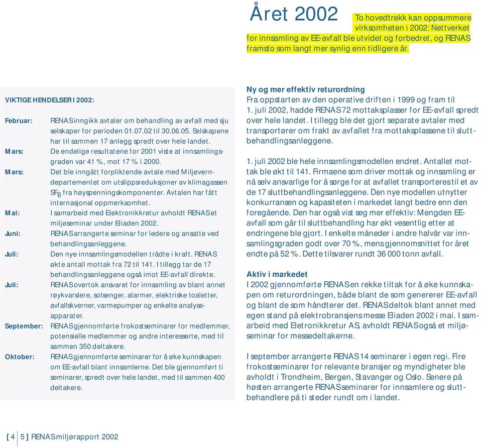 Mars: De endelige resultatene for 2001 viste at innsamlingsgraden var 41 %, mot 17 % i 2000.