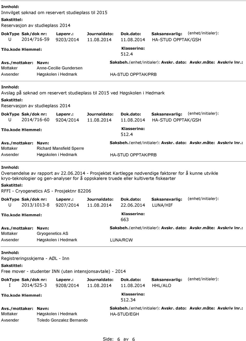 2014 - Prosjektet Kartlegge nødvendige faktorer for å kunne utvikle kryo-teknologier og gen-analyser for å oppskalere truede eller kultiverte fiskearter RFF - Cryogenetics AS -