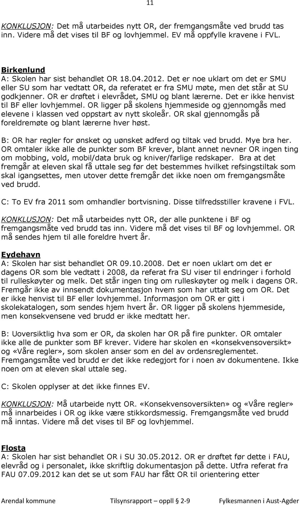 Det er ikke henvist til BF eller lovhjemmel. OR ligger på skolens hjemmeside og gjennomgås med elevene i klassen ved oppstart av nytt skoleår.