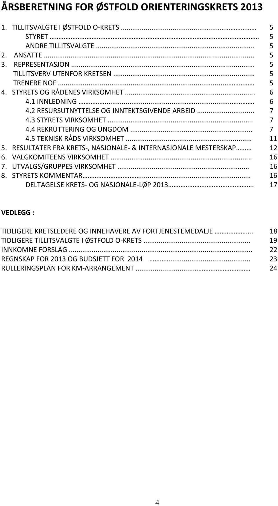 .. 11 5. RESULTATER FRA KRETS-, NASJONALE- & INTERNASJONALE MESTERSKAP 12 6. VALGKOMITEENS VIRKSOMHET... 16 7. UTVALGS/GRUPPES VIRKSOMHET... 16 8. STYRETS KOMMENTAR.