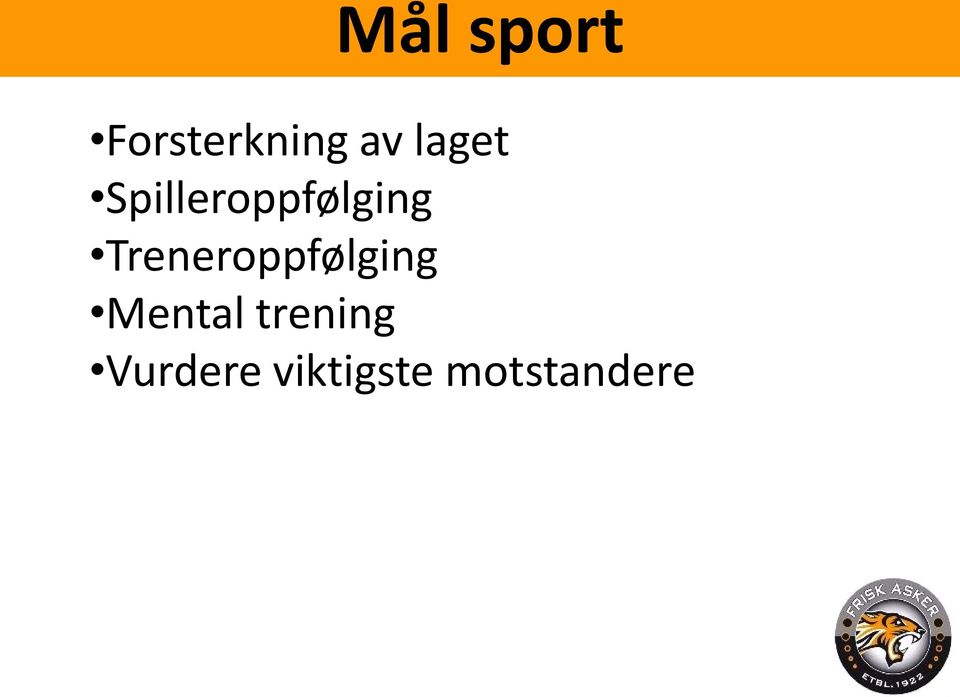 Treneroppfølging Mental