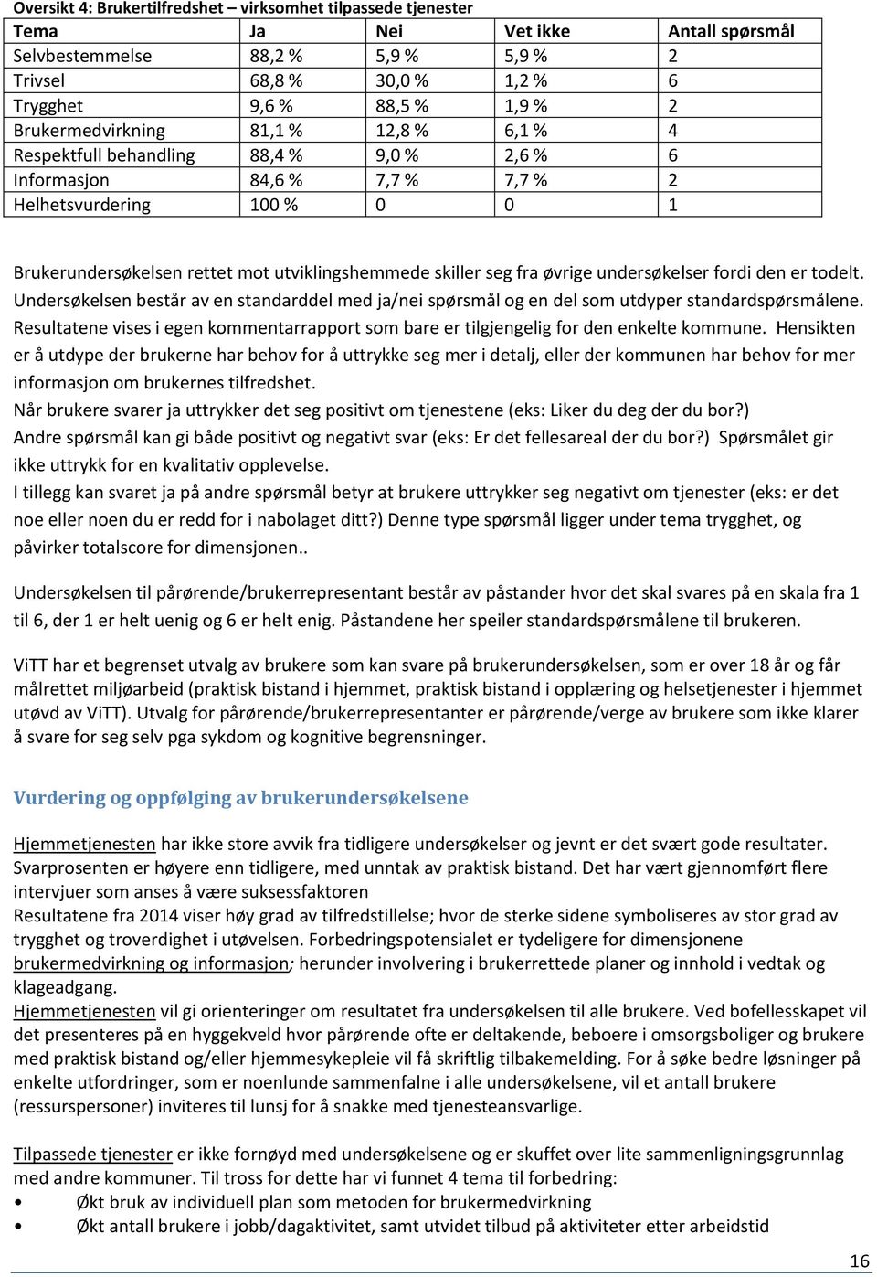 skiller seg fra øvrige undersøkelser fordi den er todelt. Undersøkelsen består av en standarddel med ja/nei spørsmål og en del som utdyper standardspørsmålene.