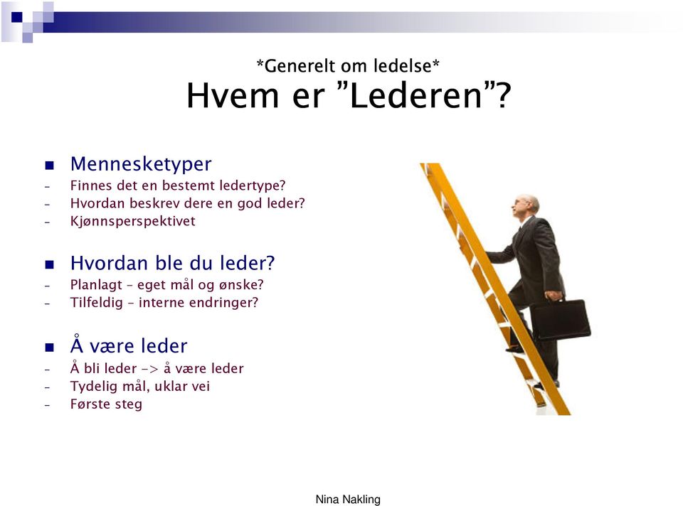 - Hvordan beskrev dere en god leder? - Kjønnsperspektivet Hvordan ble du leder?