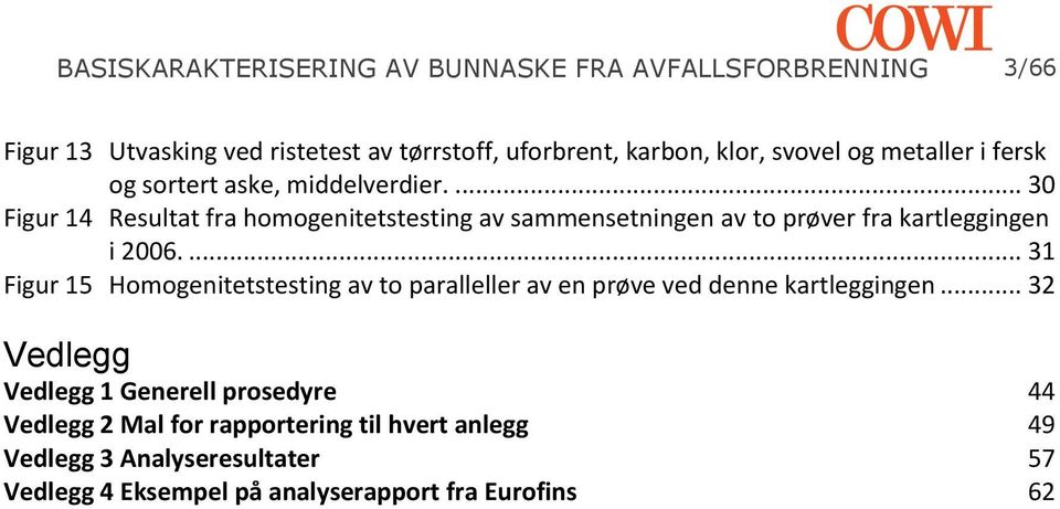 ... 30 Figur 14 Resultat fra homogenitetstesting av sammensetningen av to prøver fra kartleggingen i 2006.