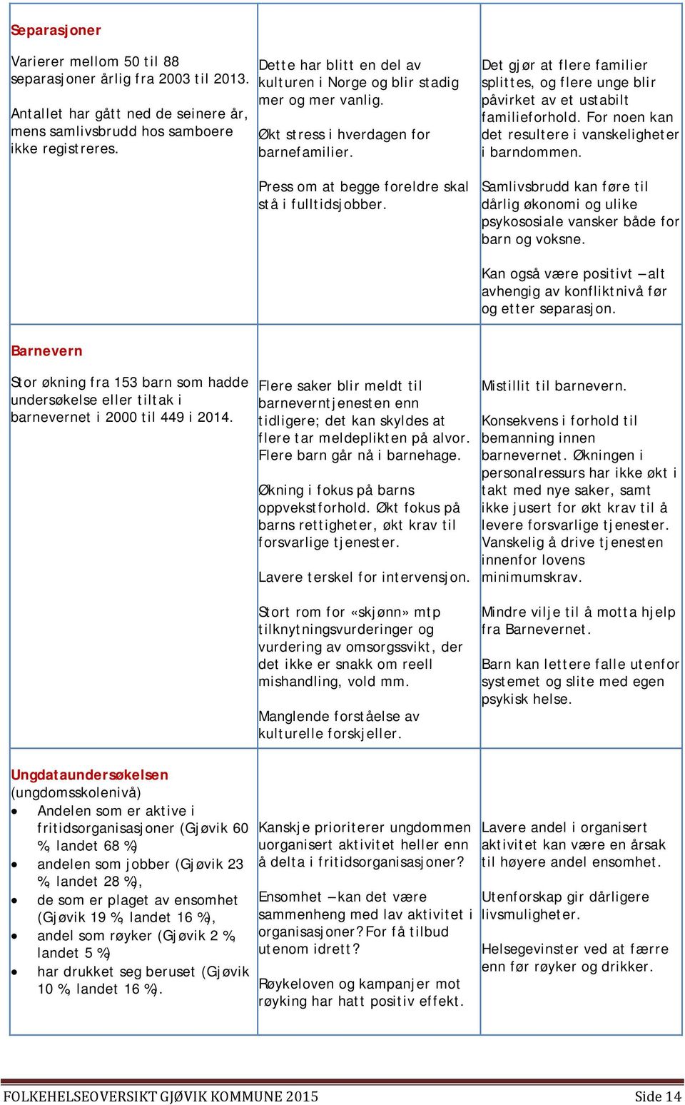 Det gjør at flere familier splittes, og flere unge blir påvirket av et ustabilt familieforhold. For noen kan det resultere i vanskeligheter i barndommen.