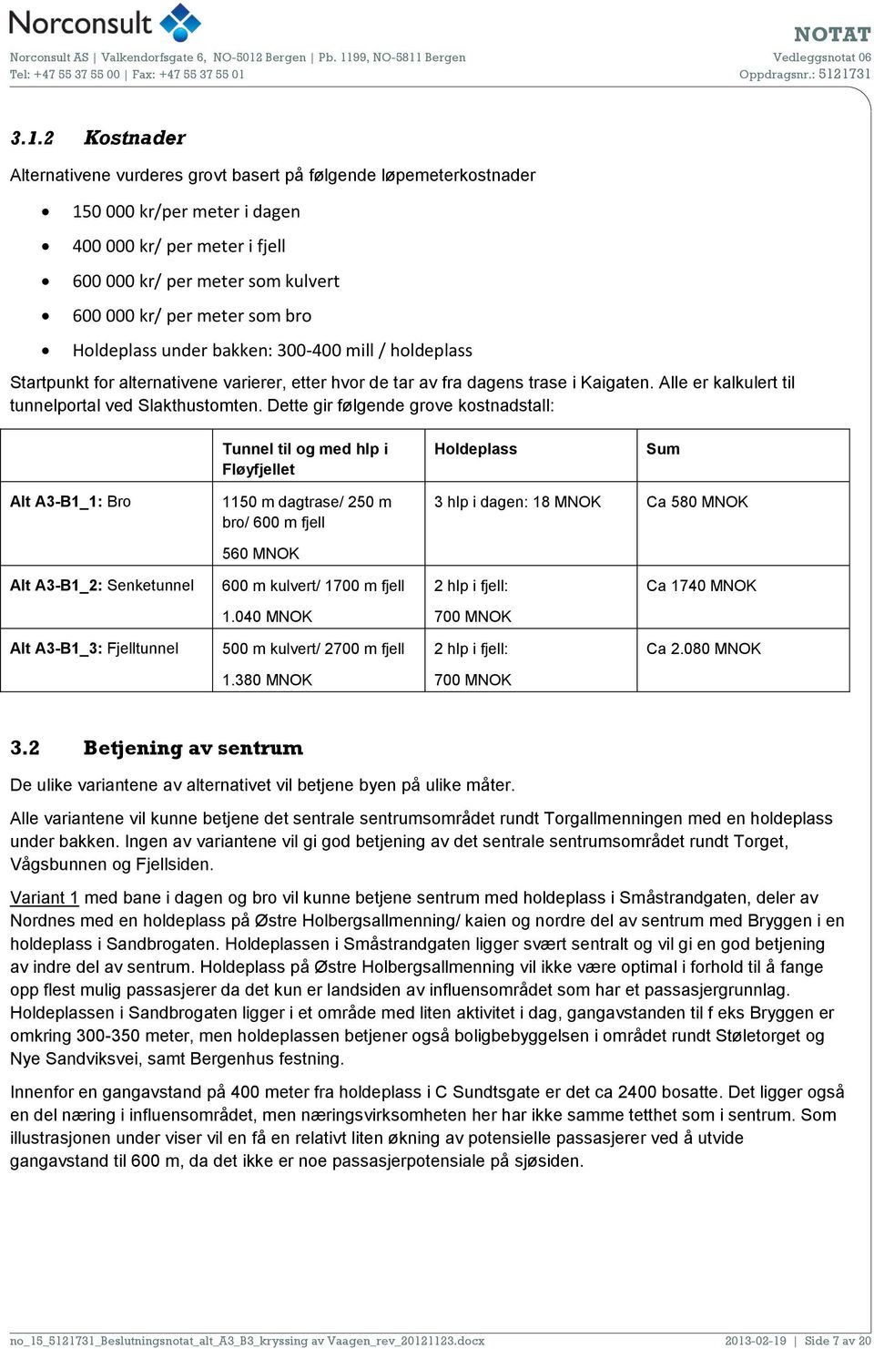 Alle er kalkulert til tunnelportal ved Slakthustomten.