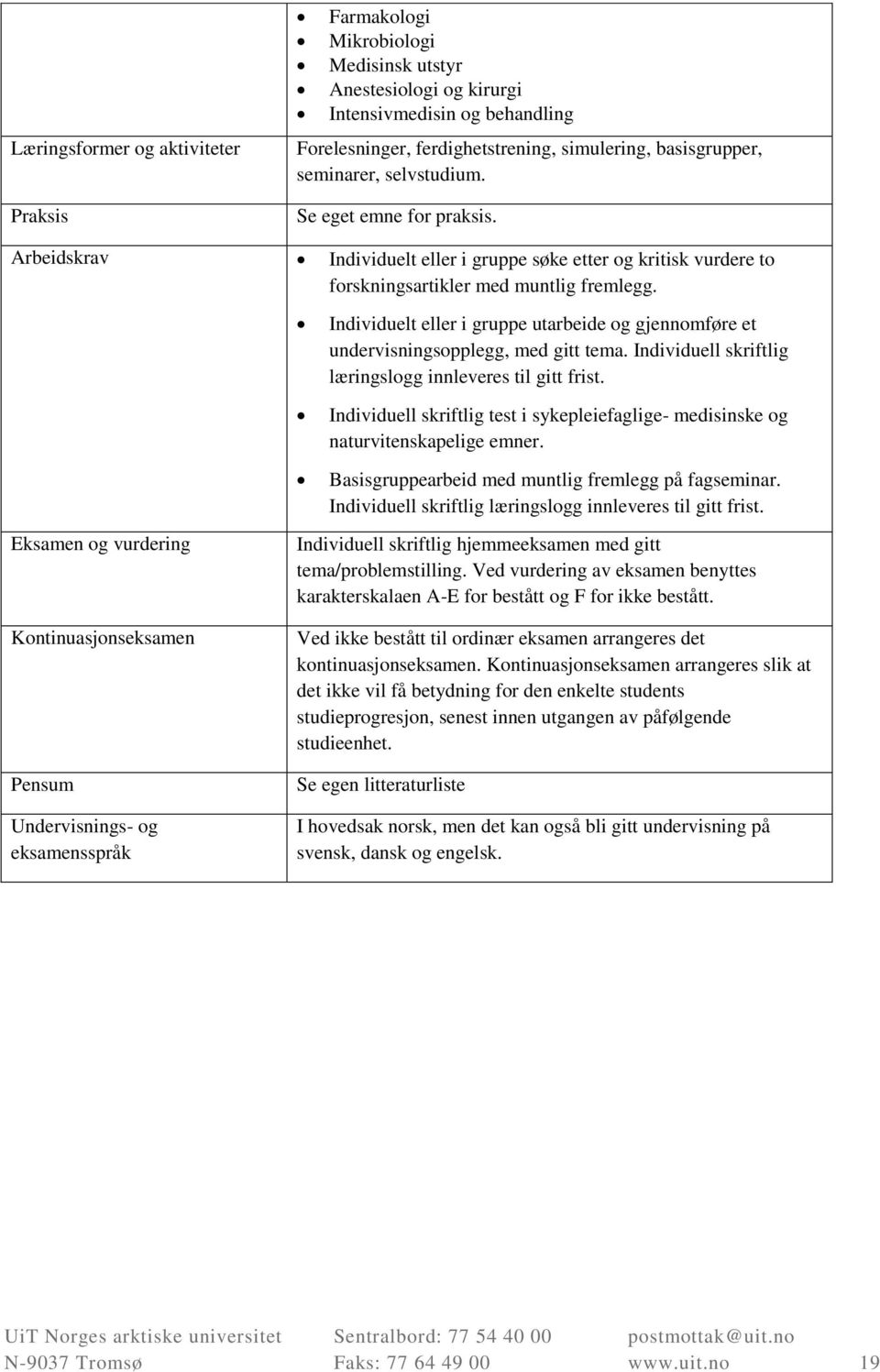 Individuelt eller i gruppe utarbeide og gjennomføre et undervisningsopplegg, med gitt tema. Individuell skriftlig læringslogg innleveres til gitt frist.