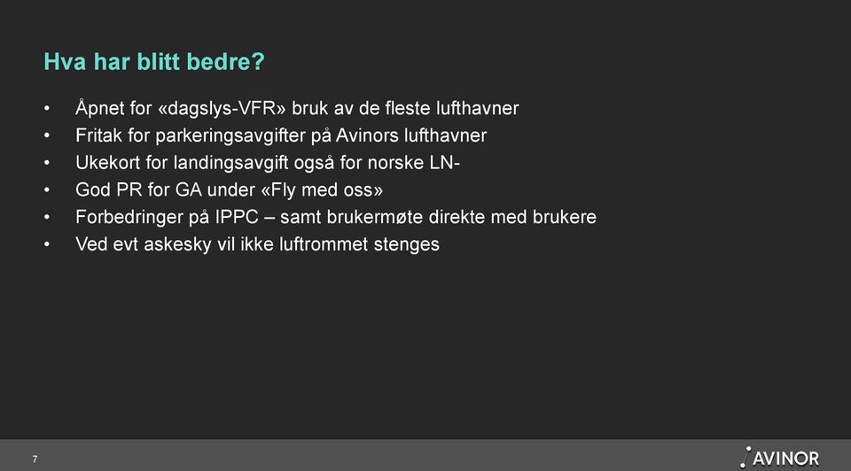 parkeringsavgifter på Avinors lufthavner Ukekort for landingsavgift også for