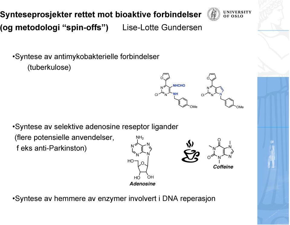 Syntese av selektive adenosine reseptor ligander (flere potensielle anvendelser, f eks