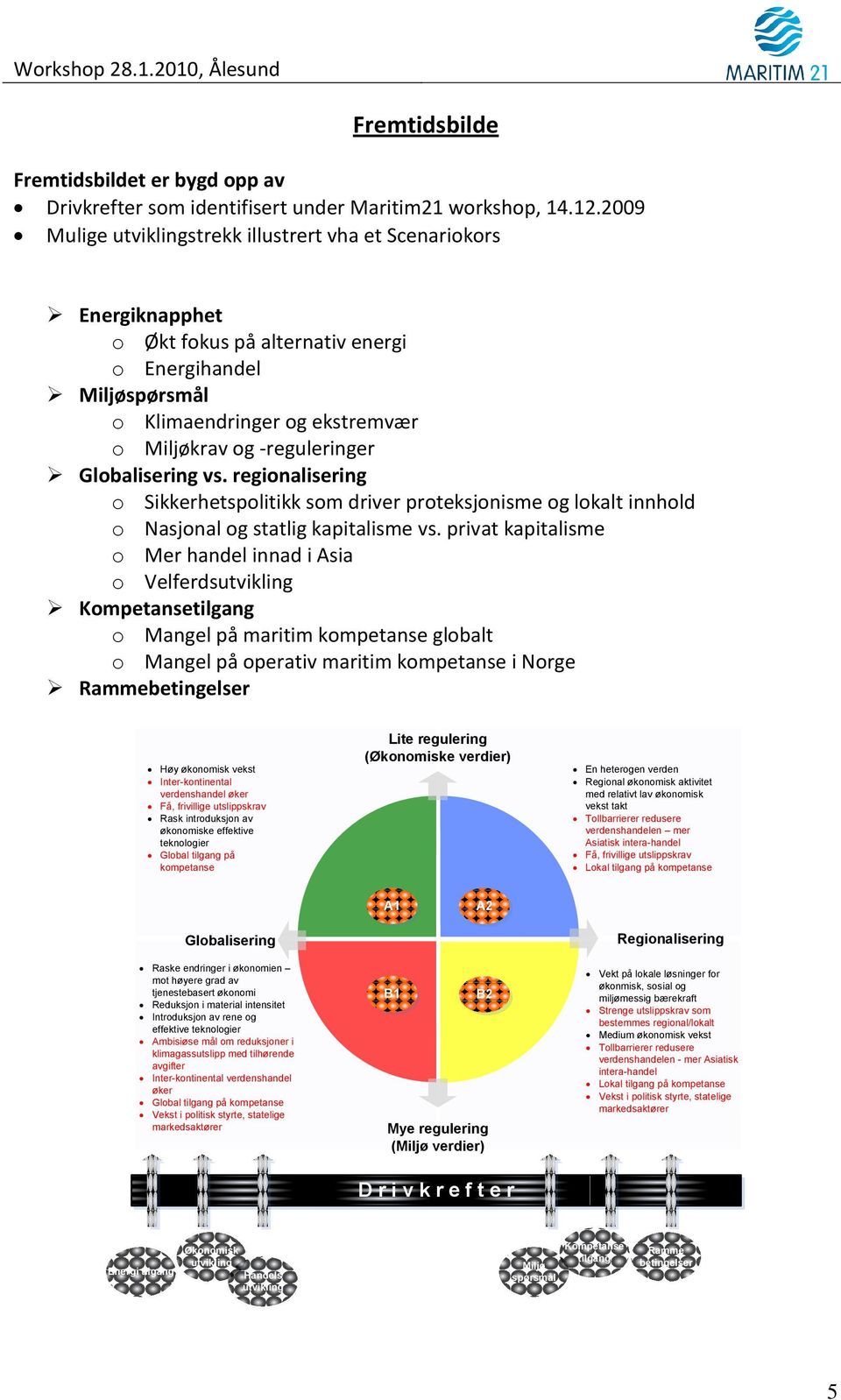 Globalisering vs. regionalisering o Sikkerhetspolitikk som driver proteksjonisme og lokalt innhold o Nasjonal og statlig kapitalisme vs.