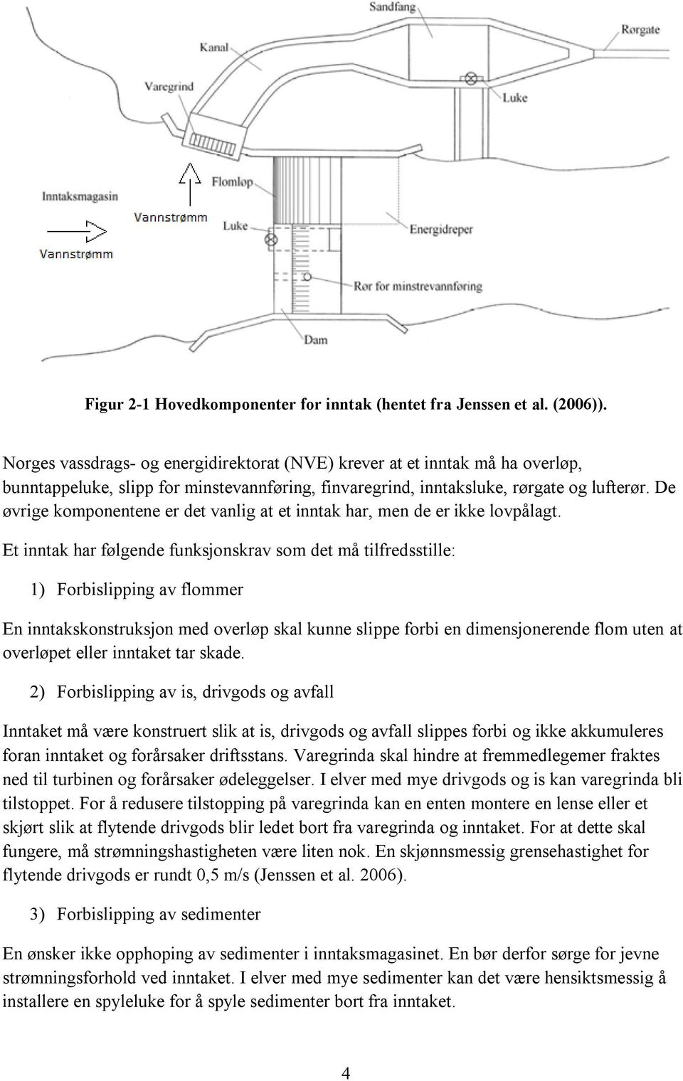 De øvrige komponentene er det vanlig at et inntak har, men de er ikke lovpålagt.