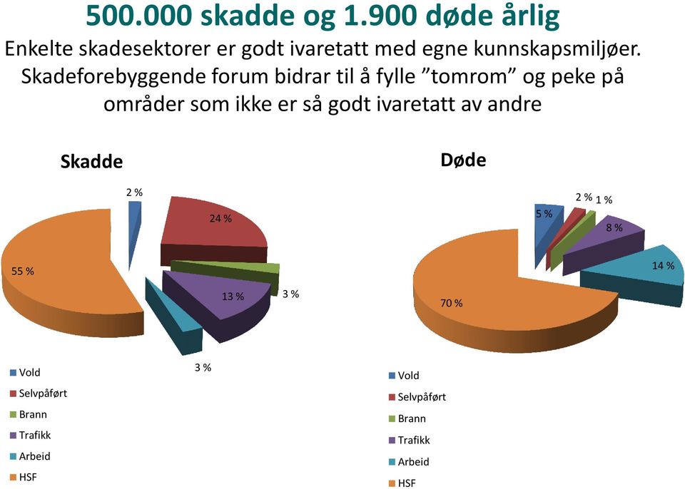 Skadeforebyggende forum bidrar til å fylle tomrom og peke på områder som ikke er så godt