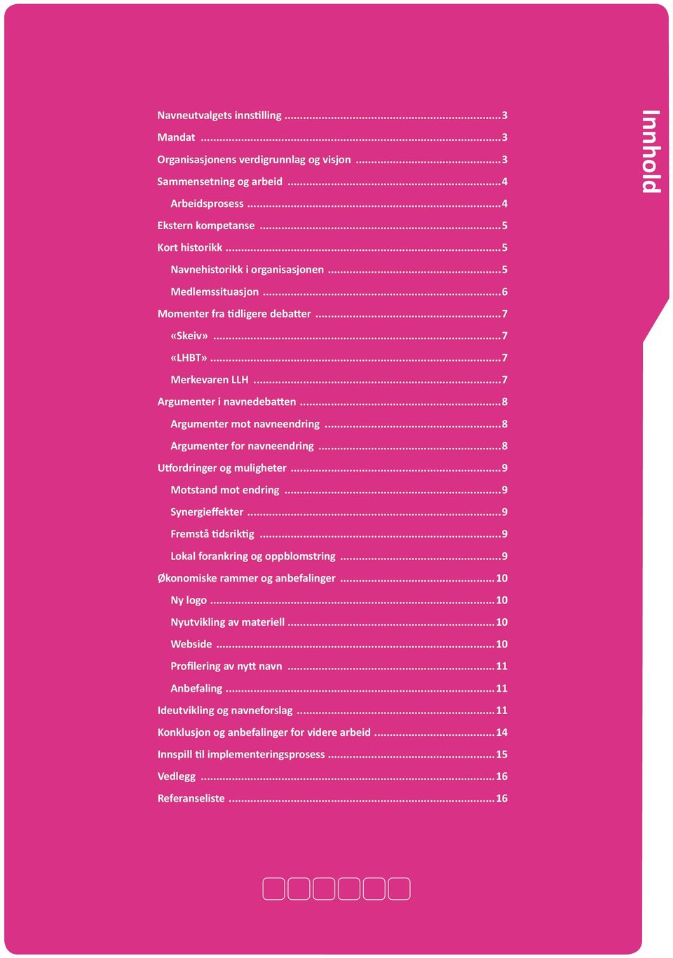 ..8 Argumenter for navneendring...8 Utfordringer og muligheter...9 Motstand mot endring...9 Synergieffekter...9 Fremstå tidsriktig...9 Lokal forankring og oppblomstring.