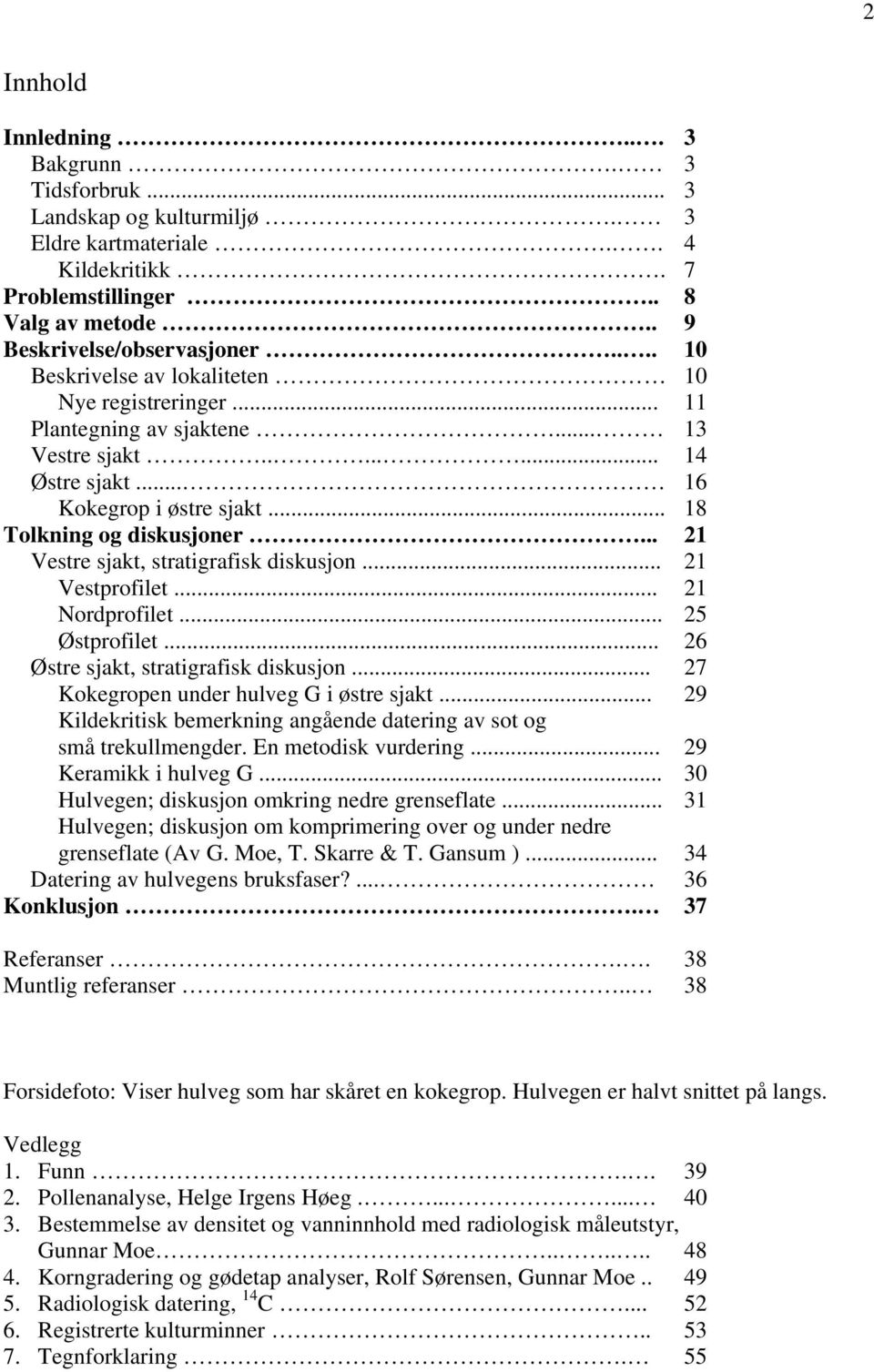 .. 21 Vestre sjakt, stratigrafisk diskusjon... 21 Vestprofilet... 21 Nordprofilet... 25 Østprofilet... 26 Østre sjakt, stratigrafisk diskusjon... 27 Kokegropen under hulveg G i østre sjakt.