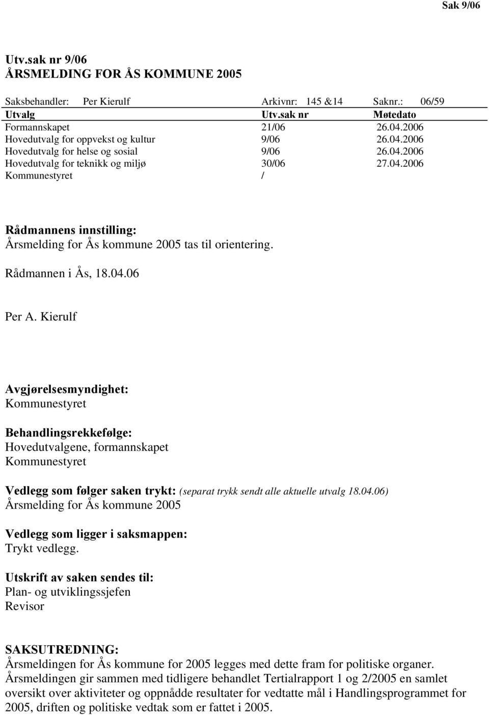 Rådmannen i Ås, 18.04.06 Per A.