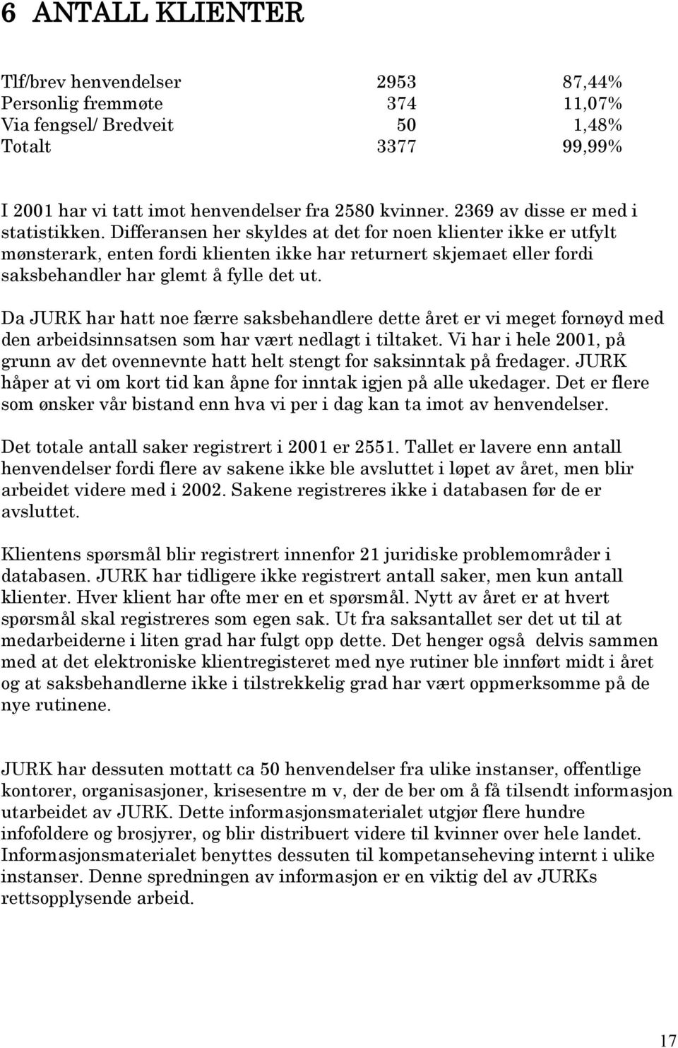 Differansen her skyldes at det for noen klienter ikke er utfylt mønsterark, enten fordi klienten ikke har returnert skjemaet eller fordi saksbehandler har glemt å fylle det ut.