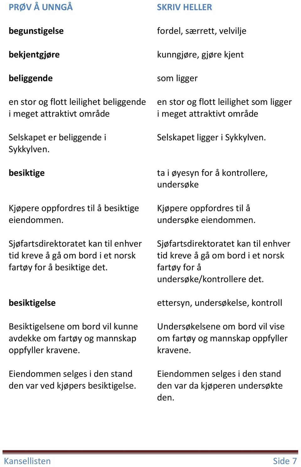 Eiendommen selges i den stand den var ved kjøpers besiktigelse.