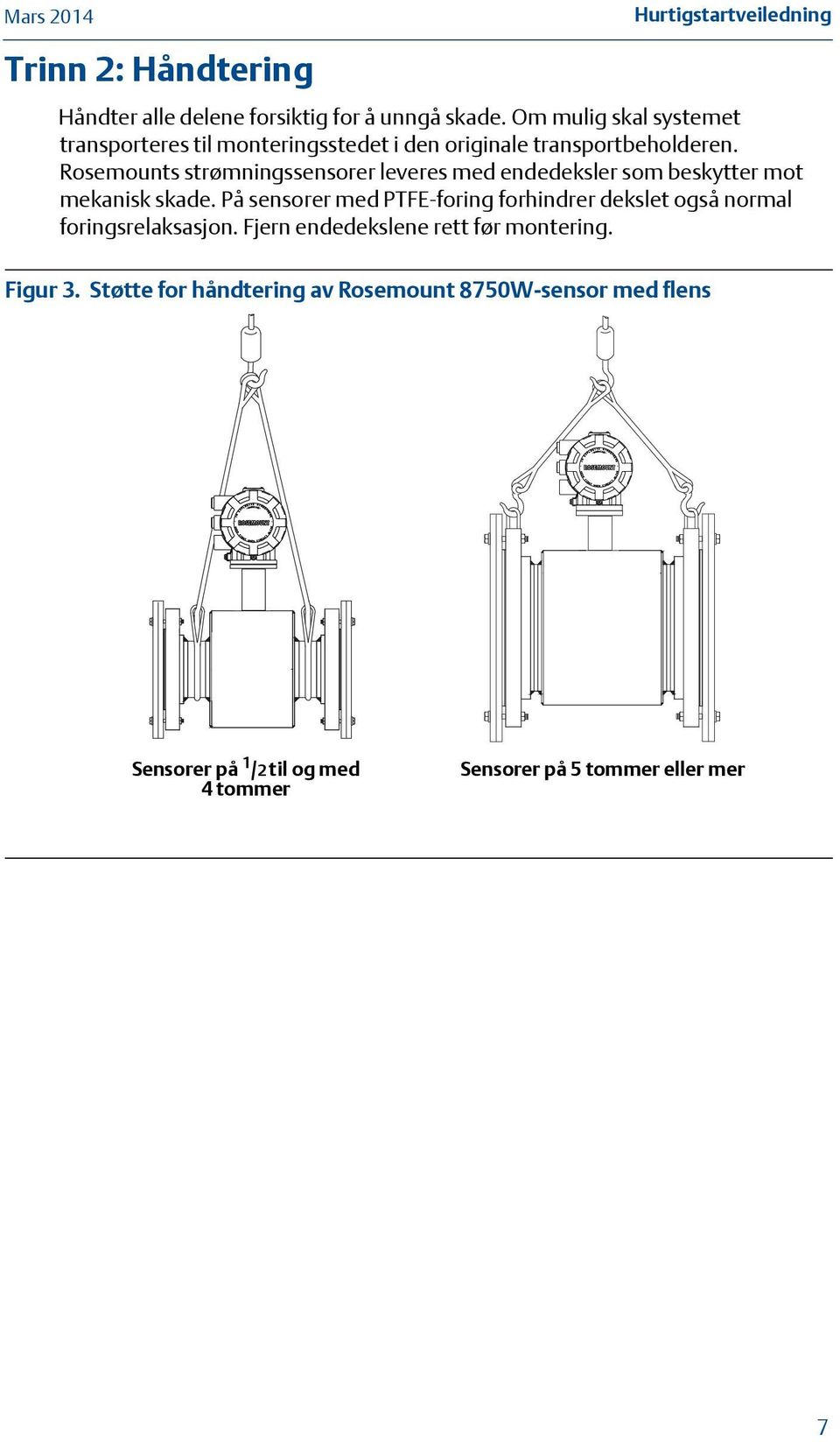 Rosemounts strømningssensorer leveres med endedeksler som beskytter mot mekanisk skade.