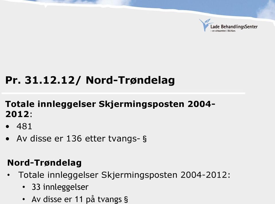 Skjermingsposten 2004-2012: 481 Av disse er 136 etter