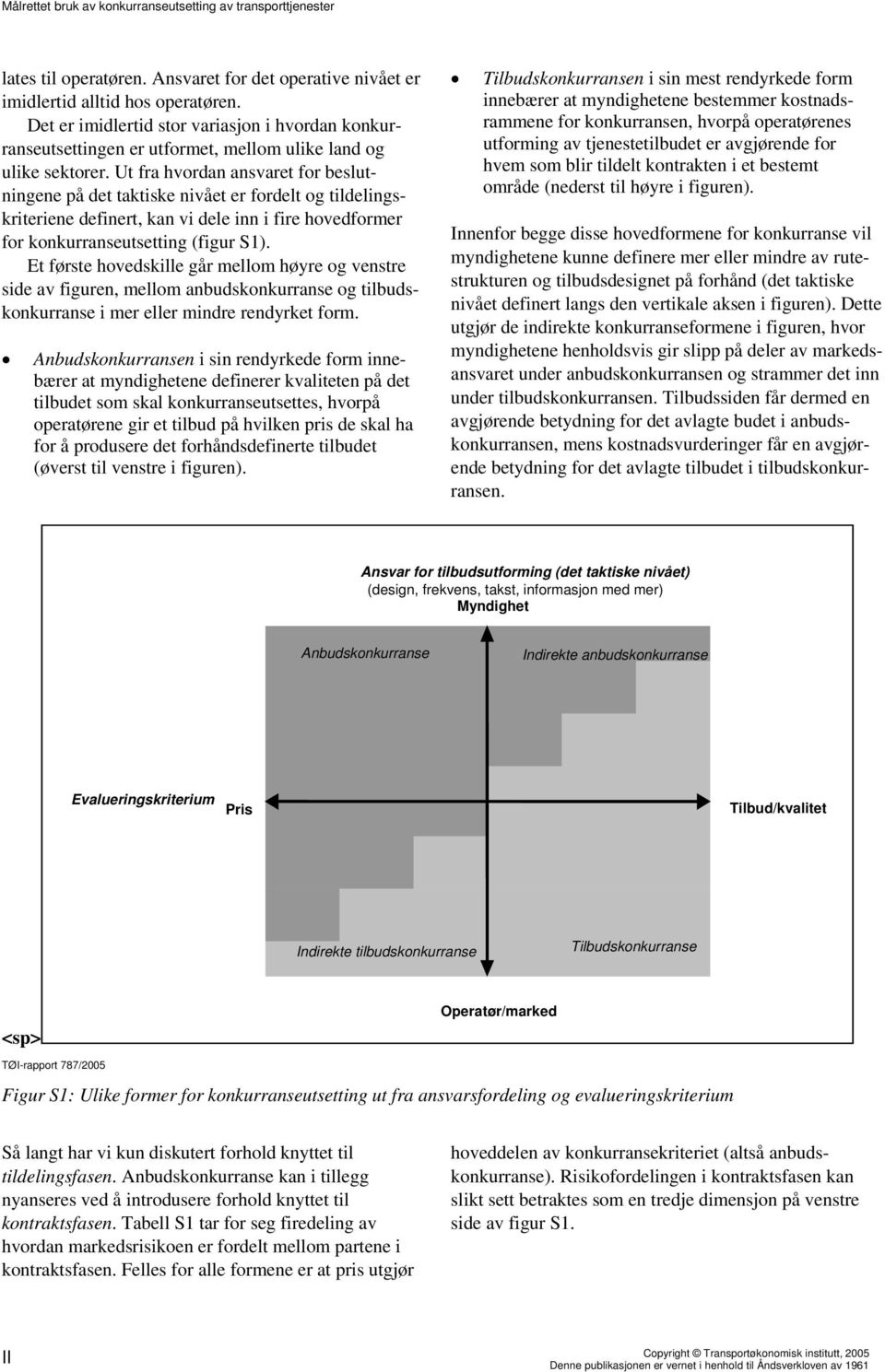 Ut fra hvordan ansvaret for beslutningene på det taktiske nivået er fordelt og tildelingskriteriene definert, kan vi dele inn i fire hovedformer for konkurranseutsetting (figur S1).