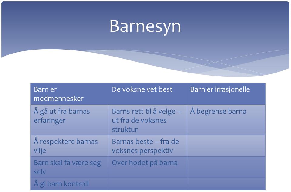 best Barns rett til å velge ut fra de voksnes struktur Barnas beste fra de